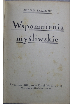 Wspomnienia myśliwskie 1925 r.