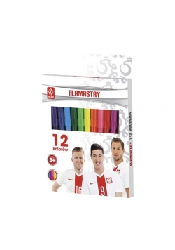 Flamastry 12 kolorów PZPN ASTRA