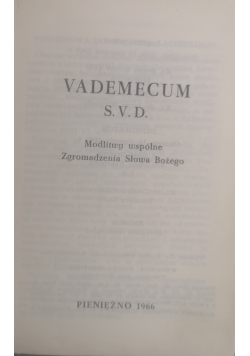 Vademecum S.V.D. Modlitwy wspólne Zgromadzenia Słowa Bożego