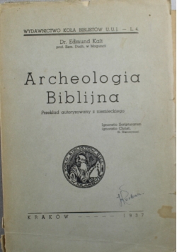 Archeologia Biblijna 1937 r.