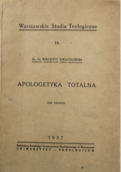Apologetyka totalna tom I 1937 r.