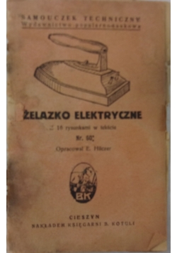 Samouczek techniczny. Żelazko elektryczne, 1924 r.