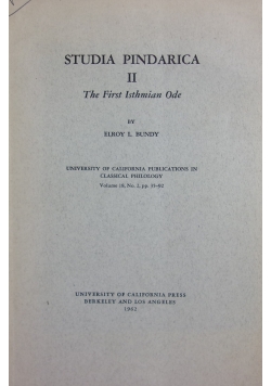 Studia Pindarica II