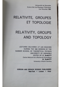 Relativity groups and topology