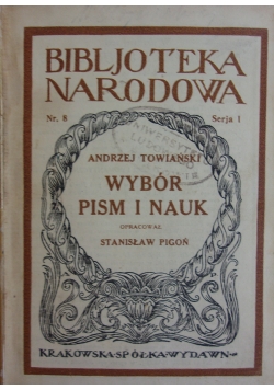 Wybór pism i nauk, 1922r.