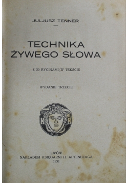 Technika żywego słowa 1931 r.