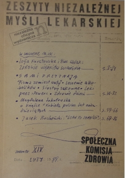 Zeszyty niezależnej myśli lekarskiej, nr XIV
