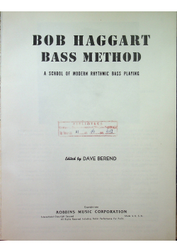 Bass method a school of modern rhytmic bass playing 1941r