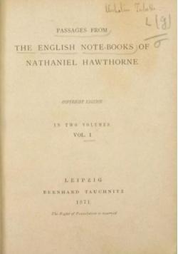Passages from the English Note-books of  , 1871 r.