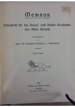 Zeitschrift für die Kunst- und Kultur - Geschichte des Alten Orients, 1907 r.
