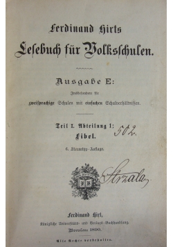 Lesebuch fur Bolkschufen, 1890 r.