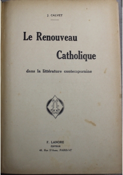 Le Renouveau Catholique  1927 r.