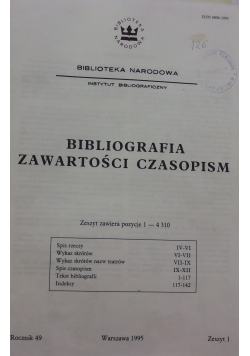 Bibliografia zawartości czasopism, rocznik 49, zeszyt od 1 do 6