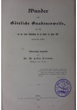 Wunder und Gottliche Gnadenerweise, 1894 r.