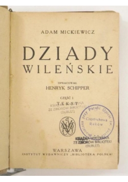 Dziady wileńskie, Część I, 1928 r.