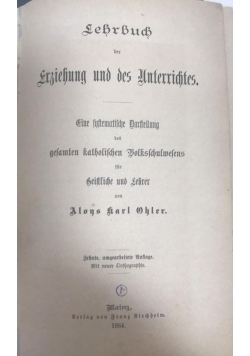 Lehrbuch der Erziehung und des Unterrichts, 1884 r.