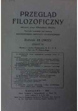 Przegląd filozoficzny, 1922r.