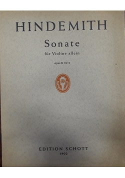 Hindemith sonate fur violine allein, 1902 r., nuty
