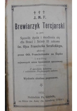 Brewiarzyk Tercjarski, 1931 r.