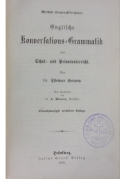 Englische Konversations-Grammatik,1890r.