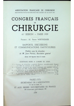Congres Francais de chirurgie