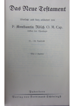 Das Neue Testament, 1925 r.