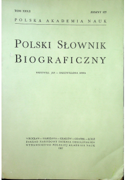 Polski Słownik Biograficzny tom 125 tom XXX/2