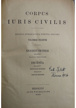 Corpus iuris civilis,  1920r.
