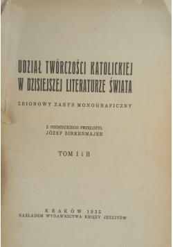 Udział twórczości katolickiej w dzisiejszej literaturze świata, 1935 r.