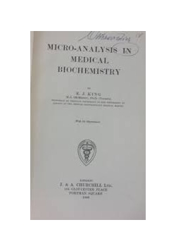Micro-Analysis In Medical Biochemistry, 1946r.