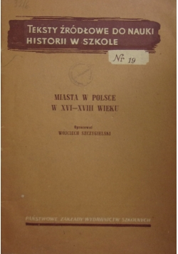 Miasta w Polsce w XVI-XVIII wieku