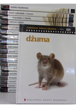 Biblioteka gazety wyborczej omówienie lektury szkolnej + film,  zestaw 20 książek