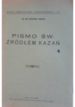 Pismo św. źródłem kazań, 1935 r.