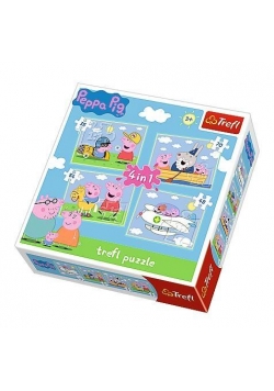 Puzzle 4w1 Podróże Peppy TREFL