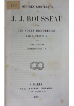 Oeuvres Completes de J.J. Rousseau, 1839r.