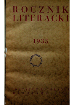 Rocznik literacki 1935 1936 r