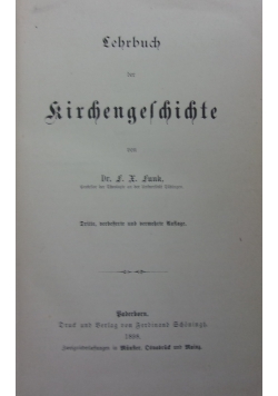 Lehrbuch der Kirchengeschichte,1898r.
