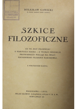 Szkice filozoficzne 1935 r