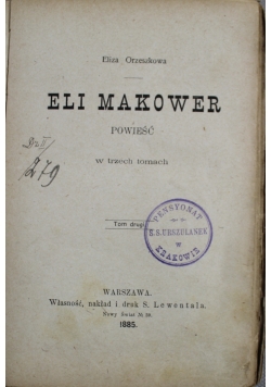 Eli Makower Tom drugi 1885 r.