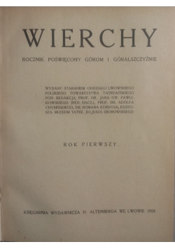 Wierchy rok pierwszy, 1923 r.