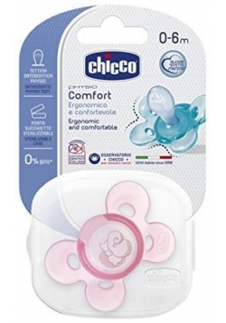 Smoczek silikonowy Physio Comfort 0-6m róż