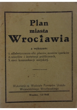 Plan miasta Wrocławia, 1948 r.