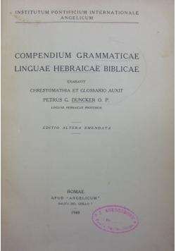 Compendium Grammaticae Linguae Hebraicae Biblicae, 1948 r.