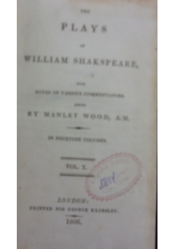 The Plays of William Shakespeare. Vol X, 1806 r.