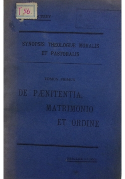 Synopsis theologiae moralis et pastoralis, 1945r.