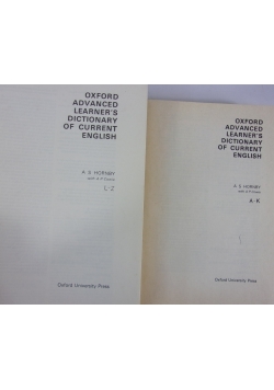 Oxford advanced learner's dicionary of current english, zestaw 2 książek