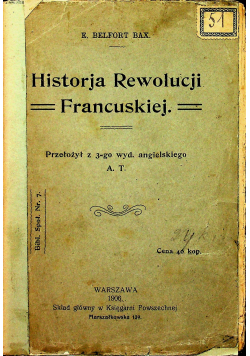 Historja Rewolucji Francuskiej 1906r