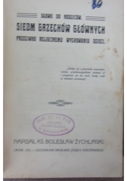 Siedem grzechów głównych . 1911 r.