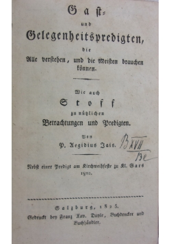 Gaft und Gelegenheitspredigten