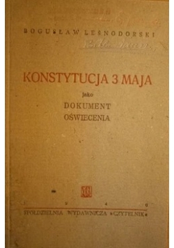 Konstytucja 3 Maja jako dokument oświecenia, 1946r.